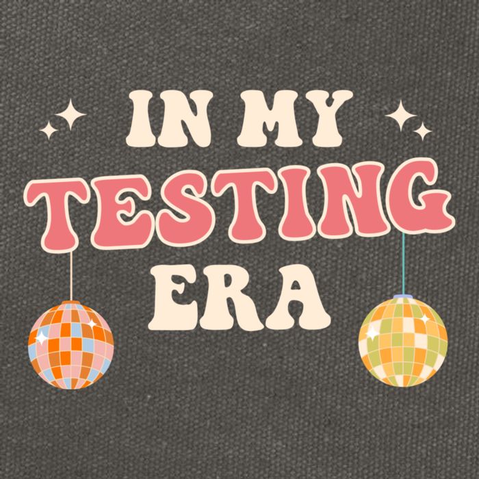 In My Testing Era, Funny Testing Teacher, Teaching Student Cotton Canvas Backpack