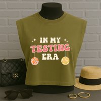In My Testing Era, Funny Testing Teacher, Teaching Student Garment-Dyed Women's Muscle Tee