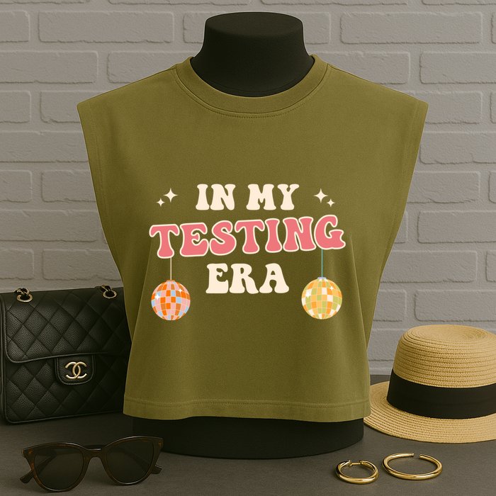 In My Testing Era, Funny Testing Teacher, Teaching Student Garment-Dyed Women's Muscle Tee