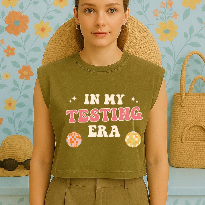 In My Testing Era, Funny Testing Teacher, Teaching Student Garment-Dyed Women's Muscle Tee
