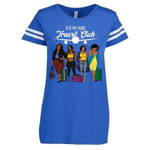 It's My Turn Travel Club Traveling Black African American Women Enza Ladies Jersey Football T-Shirt