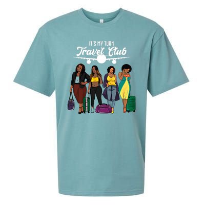 It's My Turn Travel Club Traveling Black African American Women Sueded Cloud Jersey T-Shirt