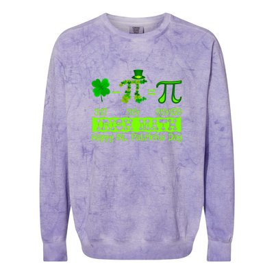 Irish Math Teacher Pi Number St Patricks Day Mathematics Colorblast Crewneck Sweatshirt