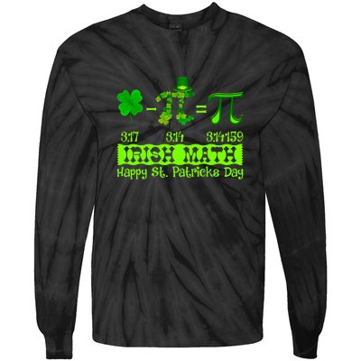 Irish Math Teacher Pi Number St Patricks Day Mathematics Tie-Dye Long Sleeve Shirt