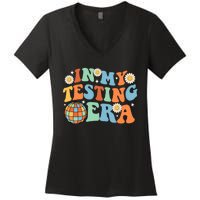 In My Testing Era, Funny Testing Teacher, Teaching Student Women's V-Neck T-Shirt