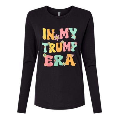 In My Trump Era Retro Groovy Trump 2024 Election Womens Cotton Relaxed Long Sleeve T-Shirt