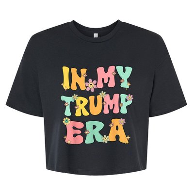 In My Trump Era Retro Groovy Trump 2024 Election Bella+Canvas Jersey Crop Tee