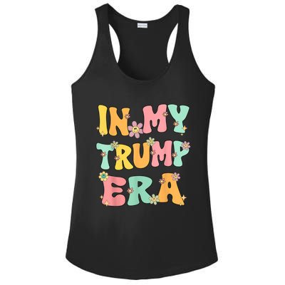 In My Trump Era Retro Groovy Trump 2024 Election Ladies PosiCharge Competitor Racerback Tank