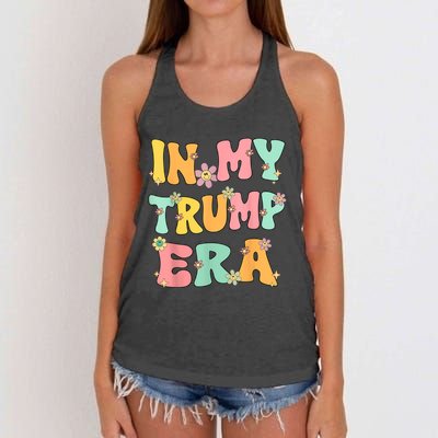 In My Trump Era Retro Groovy Trump 2024 Election Women's Knotted Racerback Tank