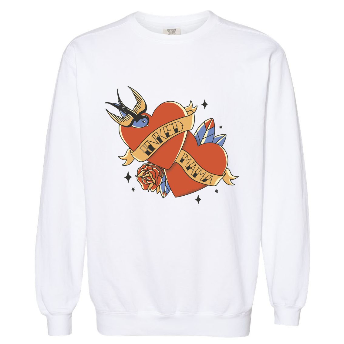 Inked Mama Tattoo Heart Garment-Dyed Sweatshirt