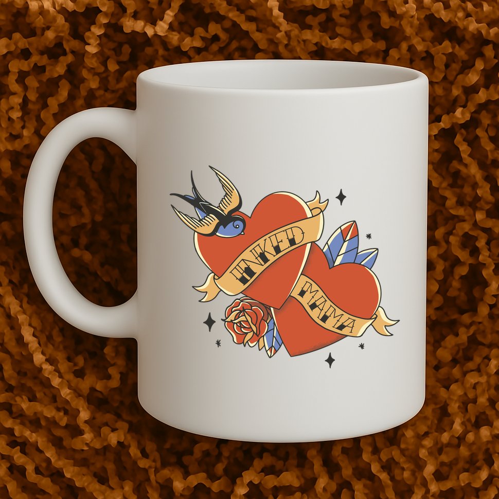 Inked Mama Tattoo Heart Mug