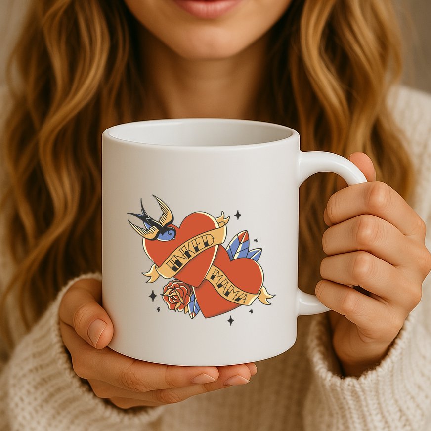 Inked Mama Tattoo Heart Mug