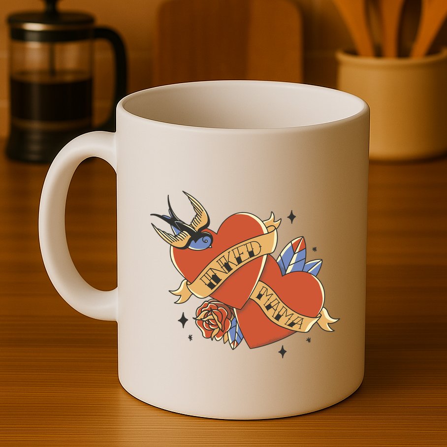 Inked Mama Tattoo Heart Mug