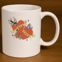 Inked Mama Tattoo Heart 11oz C Handle Ceramic Mug