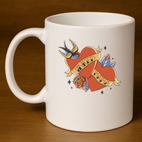 Inked Mama Tattoo Heart 11oz C Handle Ceramic Mug