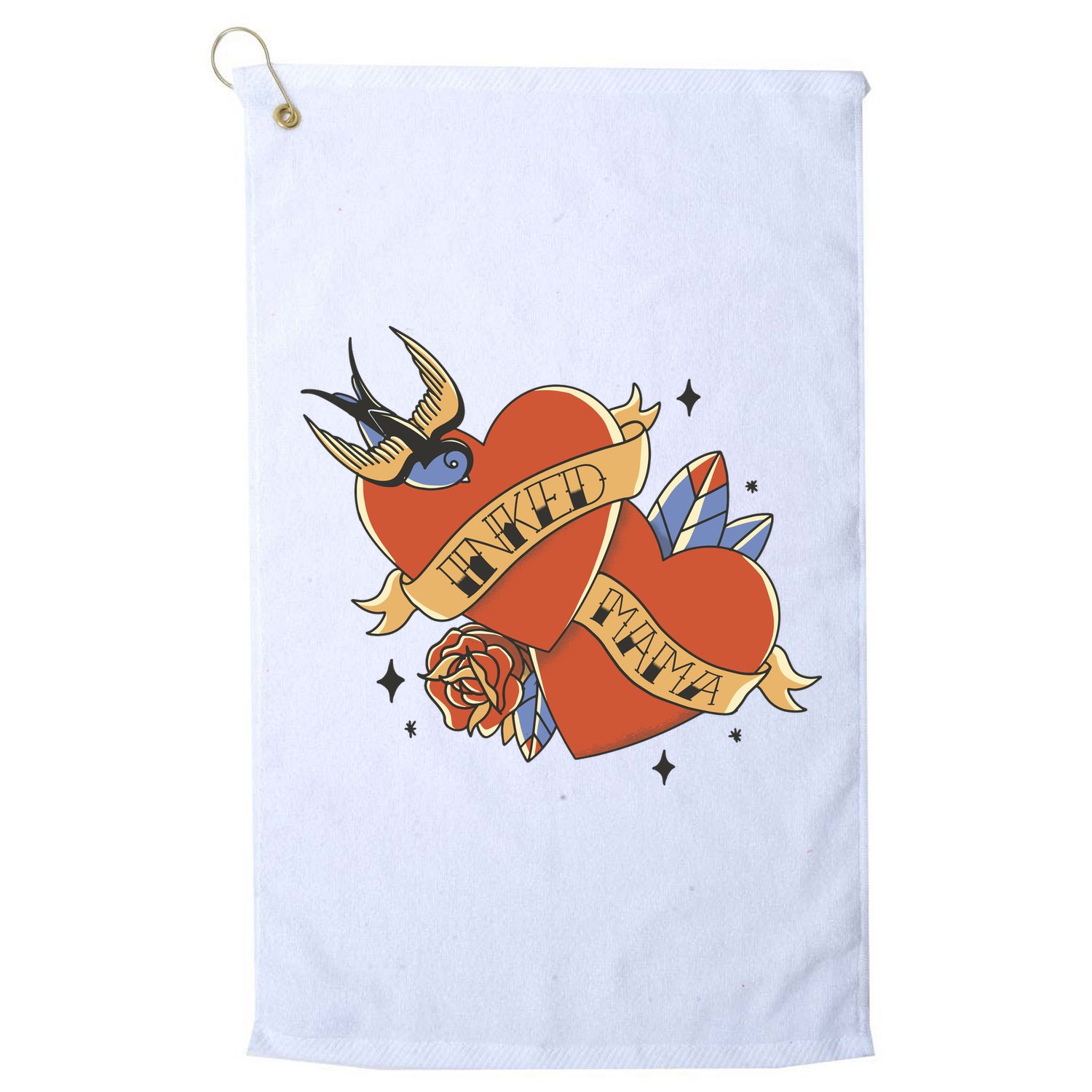 Inked Mama Tattoo Heart Golf Towel