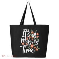 It's Mahjong Time Gambling Chinese Game Casino Player 25L Jumbo Tote
