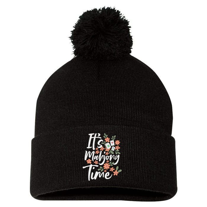 It's Mahjong Time Gambling Chinese Game Casino Player Pom Pom 12in Knit Beanie