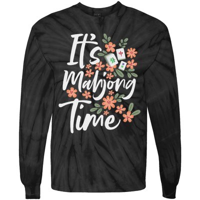It's Mahjong Time Gambling Chinese Game Casino Player Tie-Dye Long Sleeve Shirt
