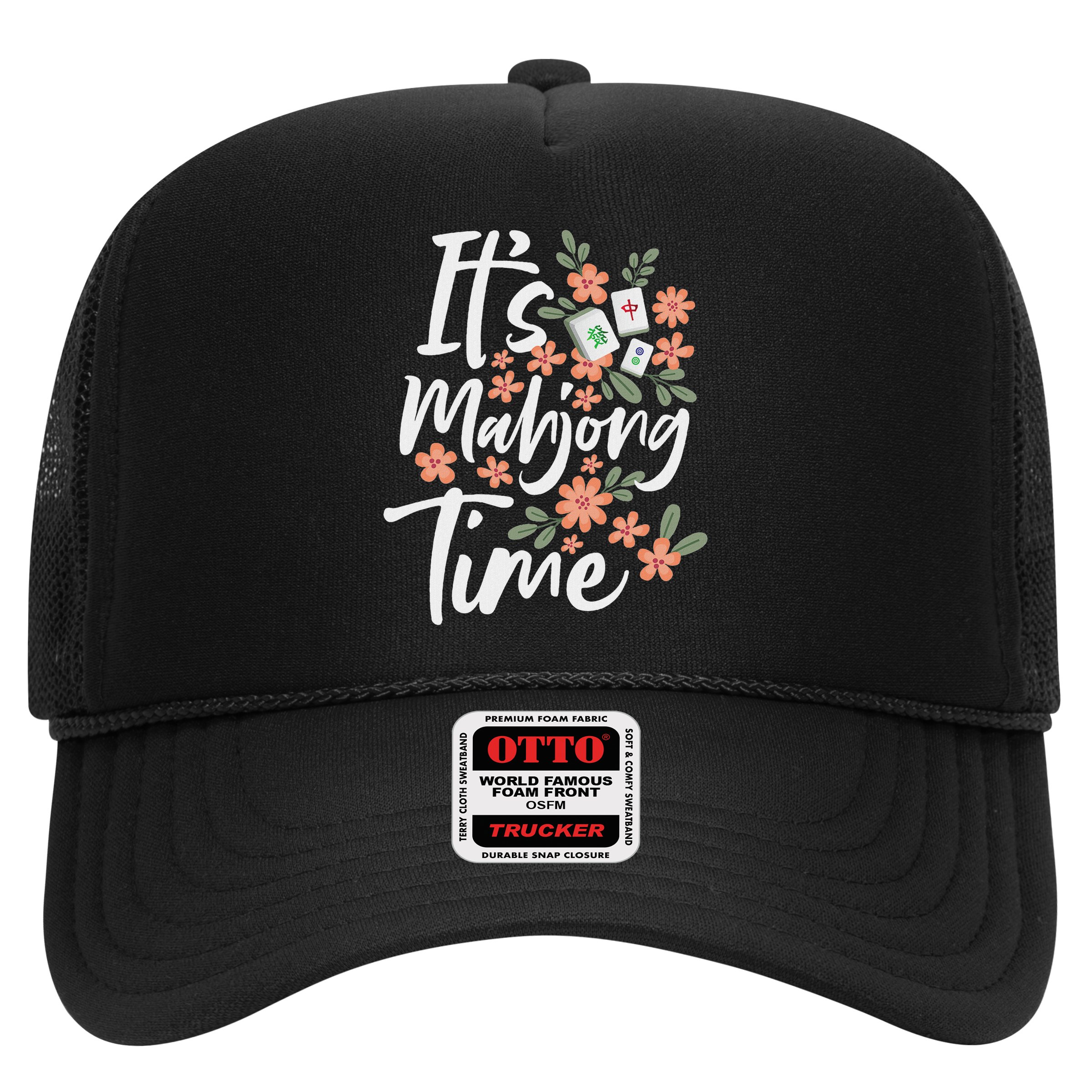 It's Mahjong Time Gambling Chinese Game Casino Player Hat