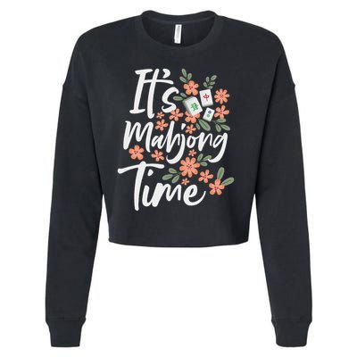 It's Mahjong Time Gambling Chinese Game Casino Player Cropped Pullover Crew