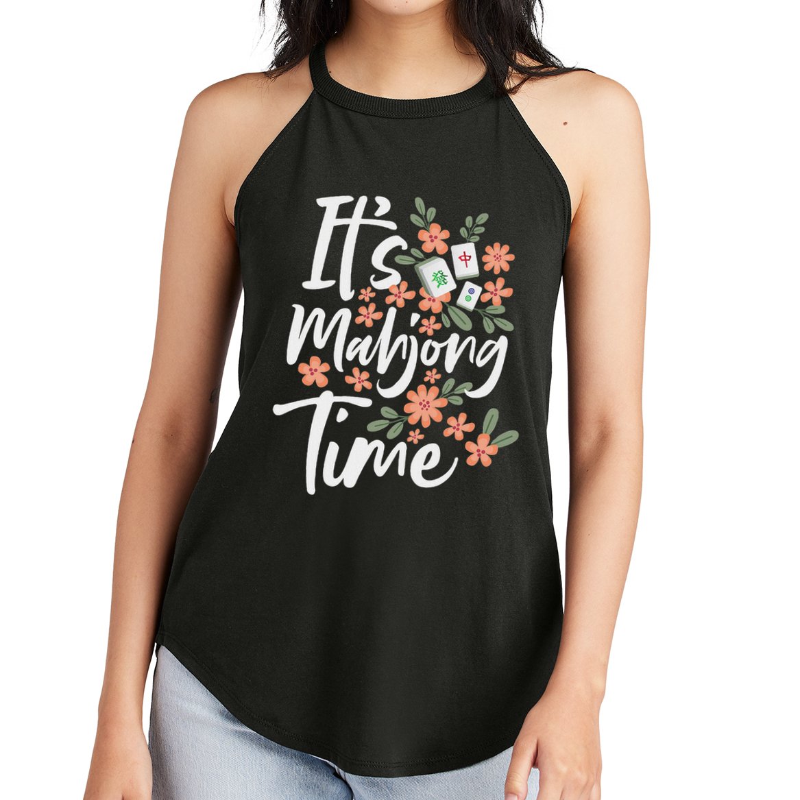 It's Mahjong Time Gambling Chinese Game Casino Player Women's Perfect Tri Rocker Tank