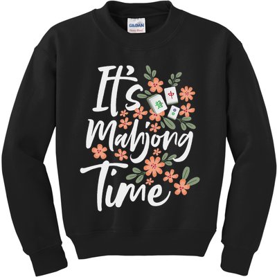 It's Mahjong Time Gambling Chinese Game Casino Player Kids Sweatshirt
