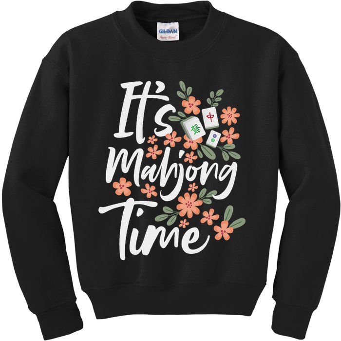 It's Mahjong Time Gambling Chinese Game Casino Player Kids Sweatshirt
