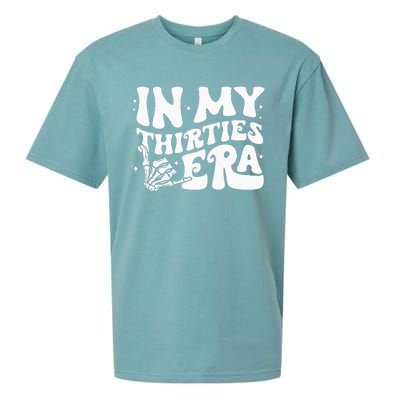 In My Thirties Era 30th Birthday Outfit Skeleton Hand Sueded Cloud Jersey T-Shirt