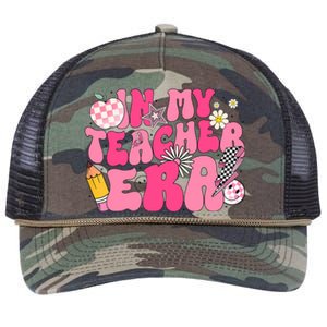 In My Teacher Era First Day Of School Back To School Retro Rope Trucker Hat Cap