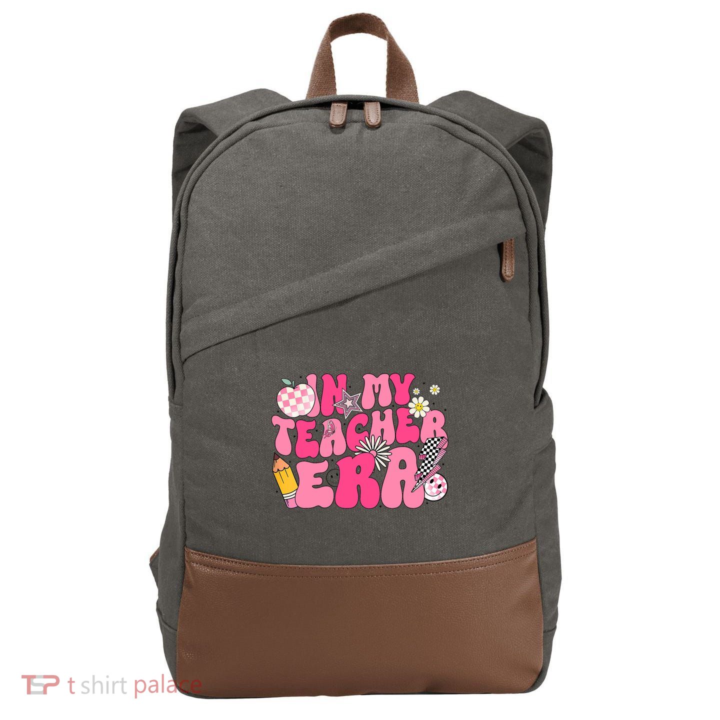 In My Teacher Era First Day Of School Back To School Cotton Canvas Backpack