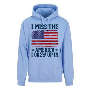 I Miss The America I Grew Up In American Patriotic Us Flag Unisex Surf Hoodie