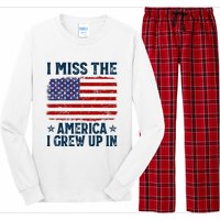 I Miss The America I Grew Up In American Patriotic Us Flag Long Sleeve Pajama Set