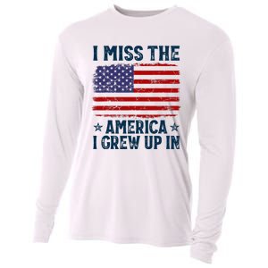 I Miss The America I Grew Up In American Patriotic Us Flag Cooling Performance Long Sleeve Crew