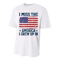 I Miss The America I Grew Up In American Patriotic Us Flag Performance Sprint T-Shirt