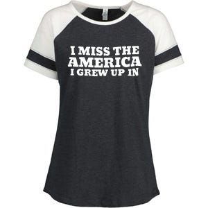 I Miss The America I Grew Up In Enza Ladies Jersey Colorblock Tee