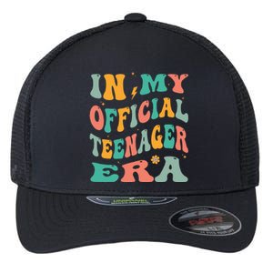 In My Teenager Era Groovy 13th Birthday Flexfit Unipanel Trucker Cap