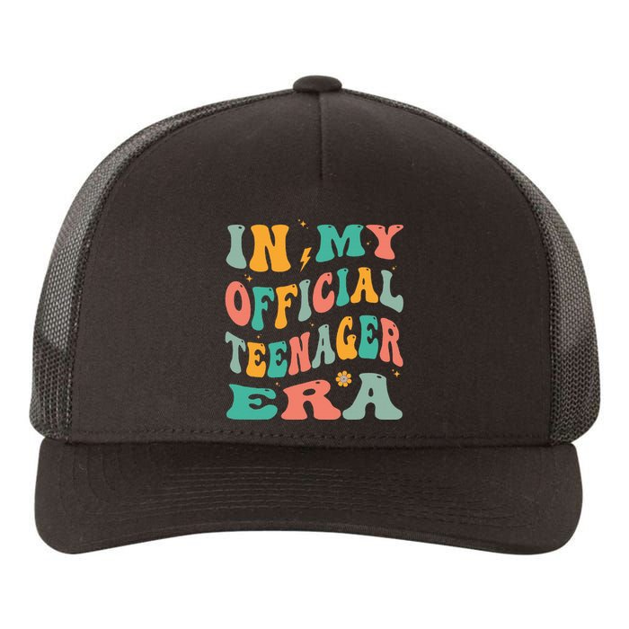 In My Teenager Era Groovy 13th Birthday Yupoong Adult 5-Panel Trucker Hat