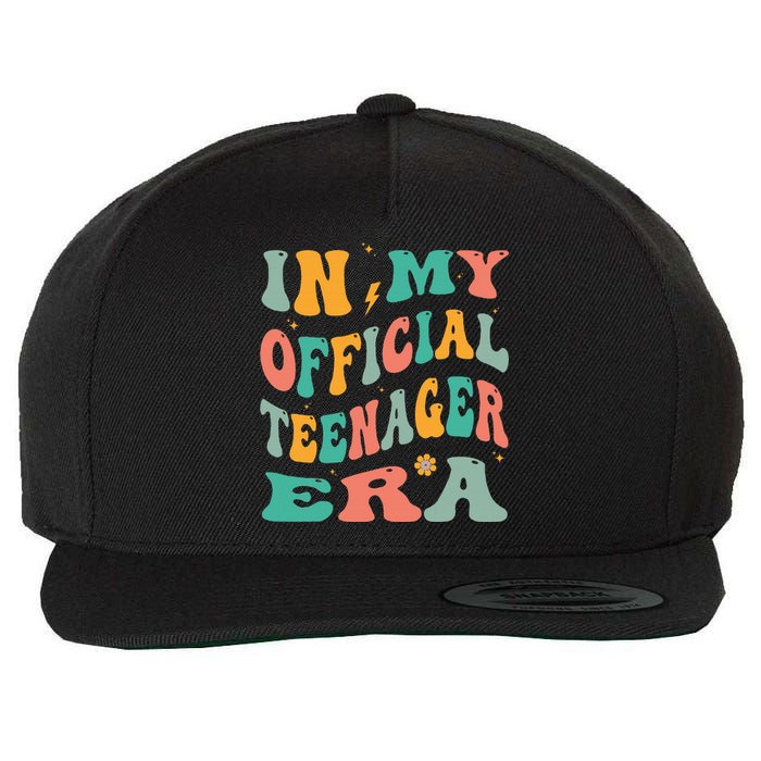 In My Teenager Era Groovy 13th Birthday Wool Snapback Cap