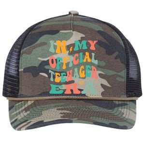 In My Teenager Era Groovy 13th Birthday Retro Rope Trucker Hat Cap