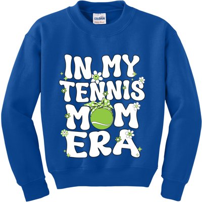 In My Tennis Mom Era Groovy Retro Mom Of Tennis Mama Great Gift Kids Sweatshirt