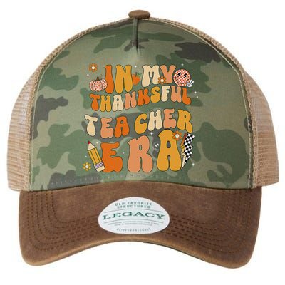 In My Thankful Teacher Era Thanksgiving Autumn TeacherS Day Legacy Tie Dye Trucker Hat