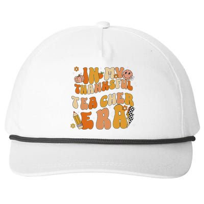 In My Thankful Teacher Era Thanksgiving Autumn TeacherS Day Snapback Five-Panel Rope Hat