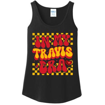 In My T.ravis E.ra Heart Love  Red Gold Design Ladies Essential Tank