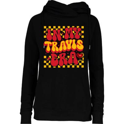 In My T.ravis E.ra Heart Love  Red Gold Design Womens Funnel Neck Pullover Hood