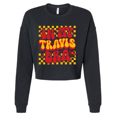 In My T.ravis E.ra Heart Love  Red Gold Design Cropped Pullover Crew