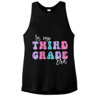 In My Third 3rd Grade Era Groovy Back To School Teacher Kids Ladies PosiCharge Tri-Blend Wicking Tank