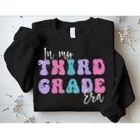 In My Third 3rd Grade Era Groovy Back To School Teacher Kids Sweatshirt