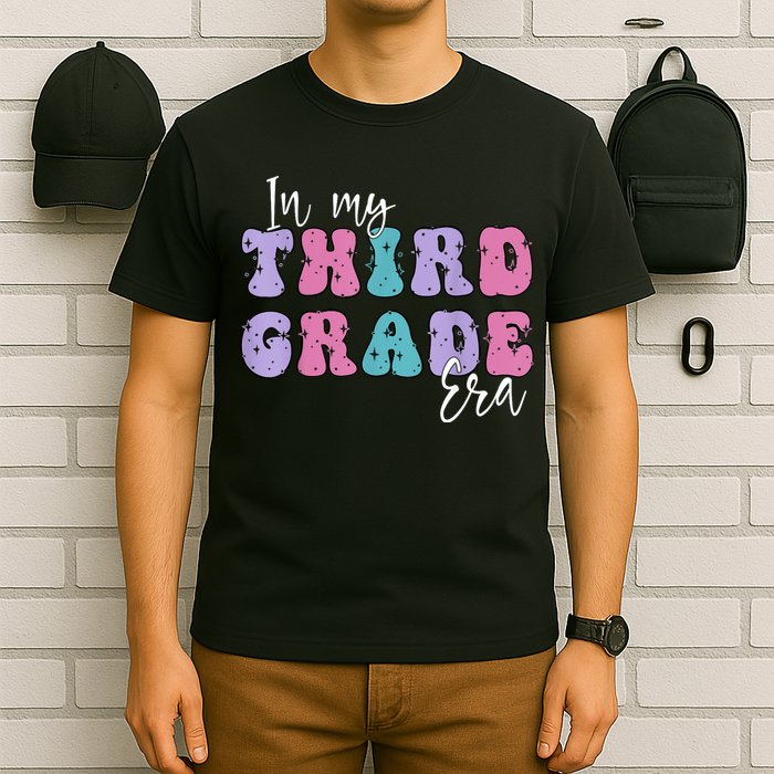 In My Third 3rd Grade Era Groovy Back To School Teacher Kids T-Shirt