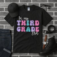 In My Third 3rd Grade Era Groovy Back To School Teacher Kids Tall T-Shirt